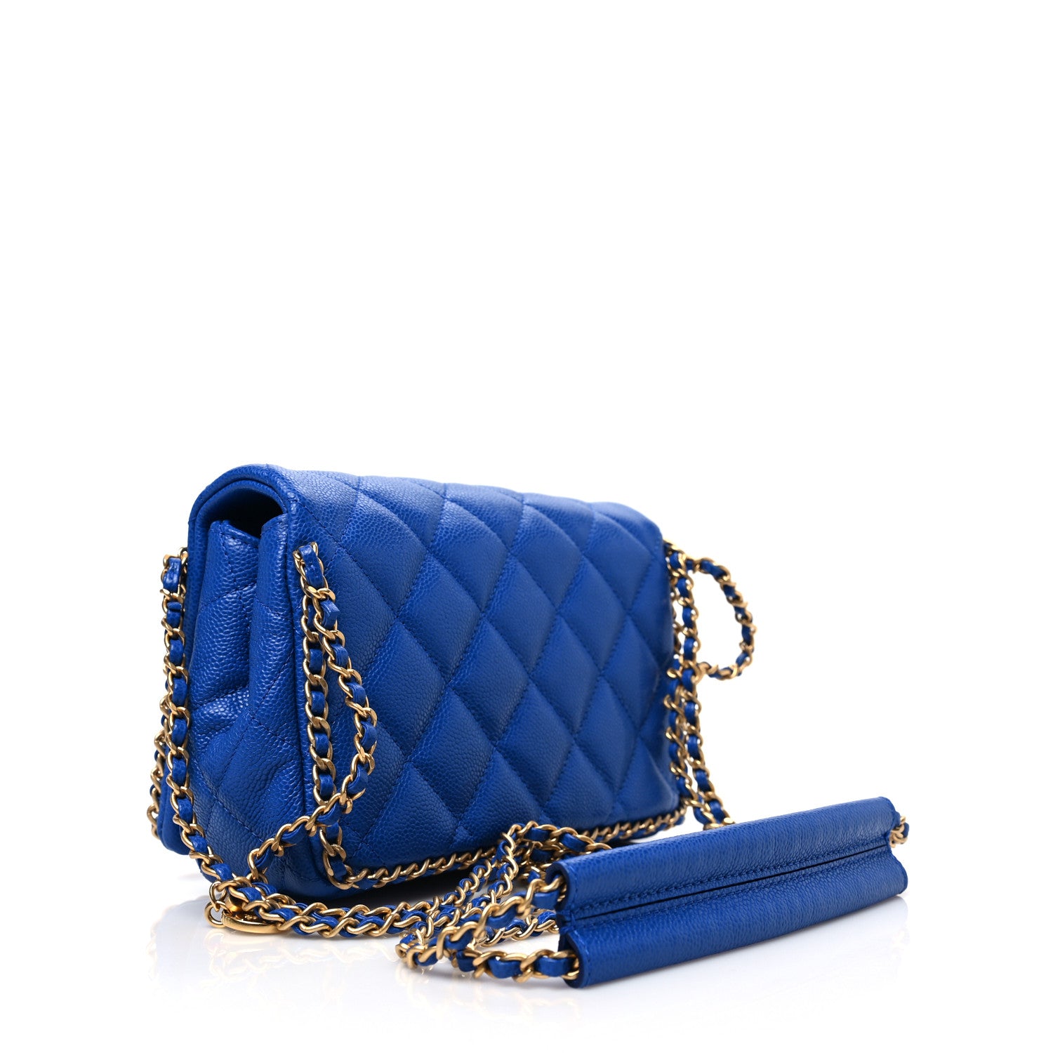 Chanel Caviar Quilted Mini Never Ending Chain Flap Blue 2 of 7