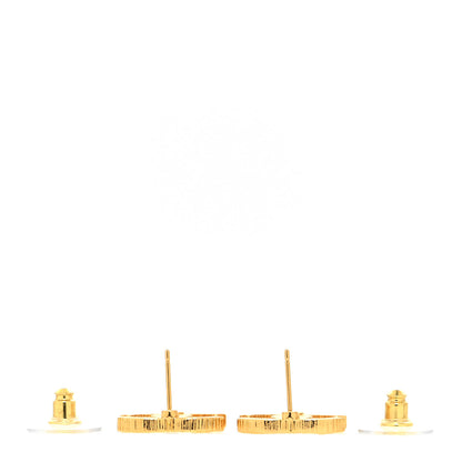 Chanel Metal Textured CC Earrings Gold 3 of 4