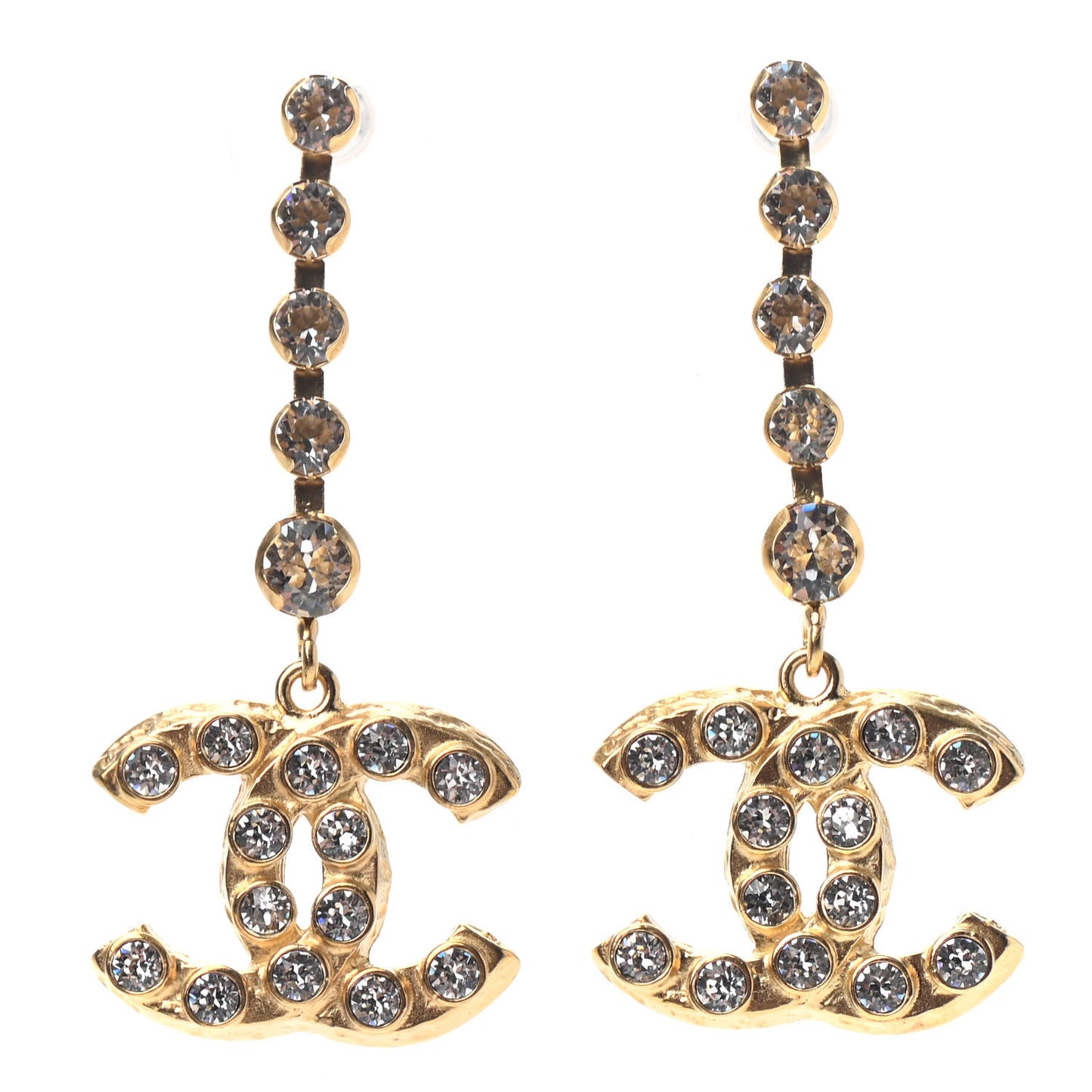 CC Crystal Drop Earrings Gold
