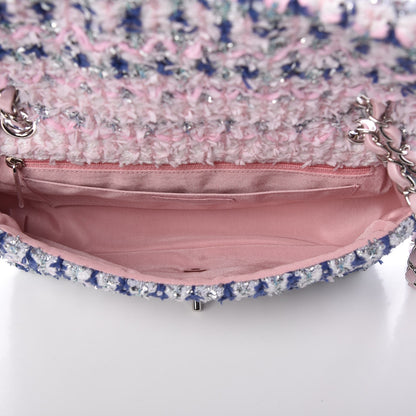 Chanel Tweed Knit Medium Flap Multicolor Pink 6 of 9