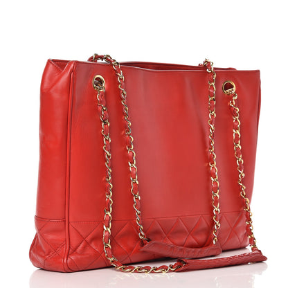 Chanel Lambskin Quilted Shoulder Bag Red 3 of 14