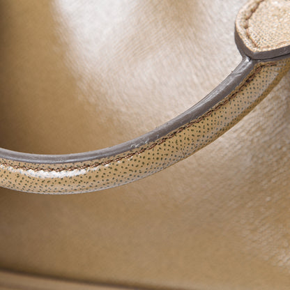 Burberry Patent London Grainy Calfskin Satchel Beige 17 of 23