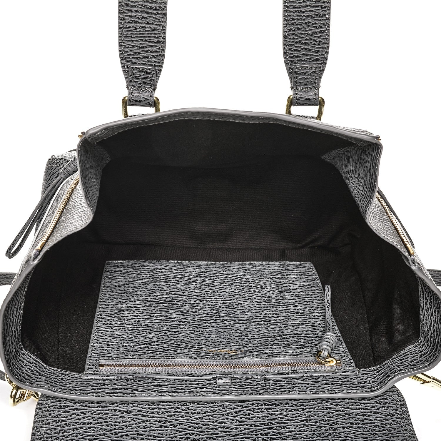 3.1 Phillip Lim 3.1 Textured Calfskin Medium Pashli Satchel Ash Charcoal 5 of 7