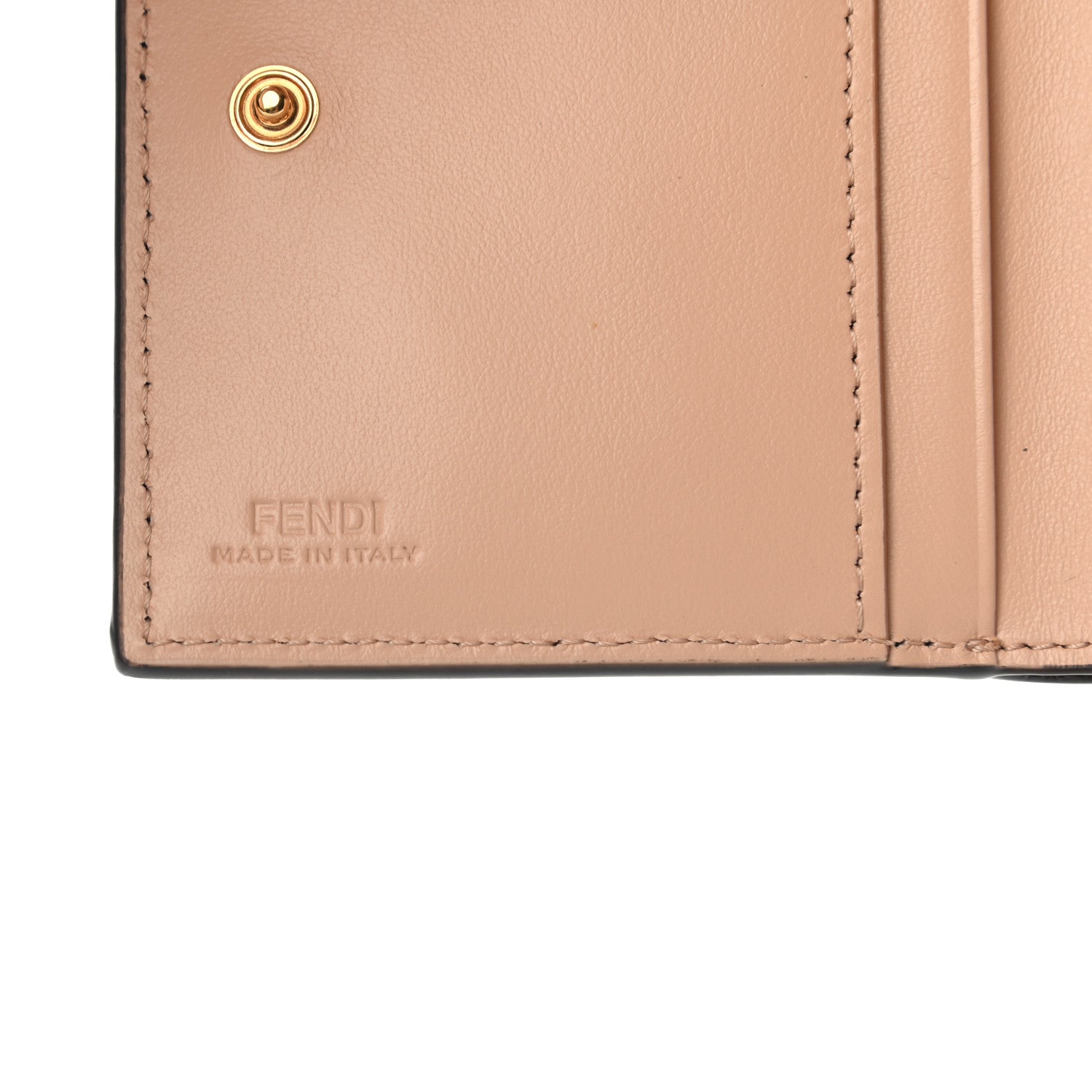 Fendi Vitello King Tamponato Logo Embossed Card Holder Wallet Light Rose 6 of 10