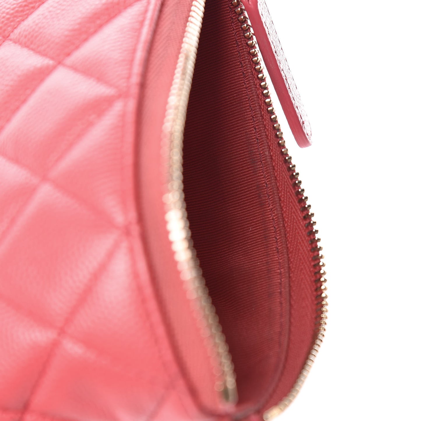 Caviar Quilted Small Cosmetic Case Pink