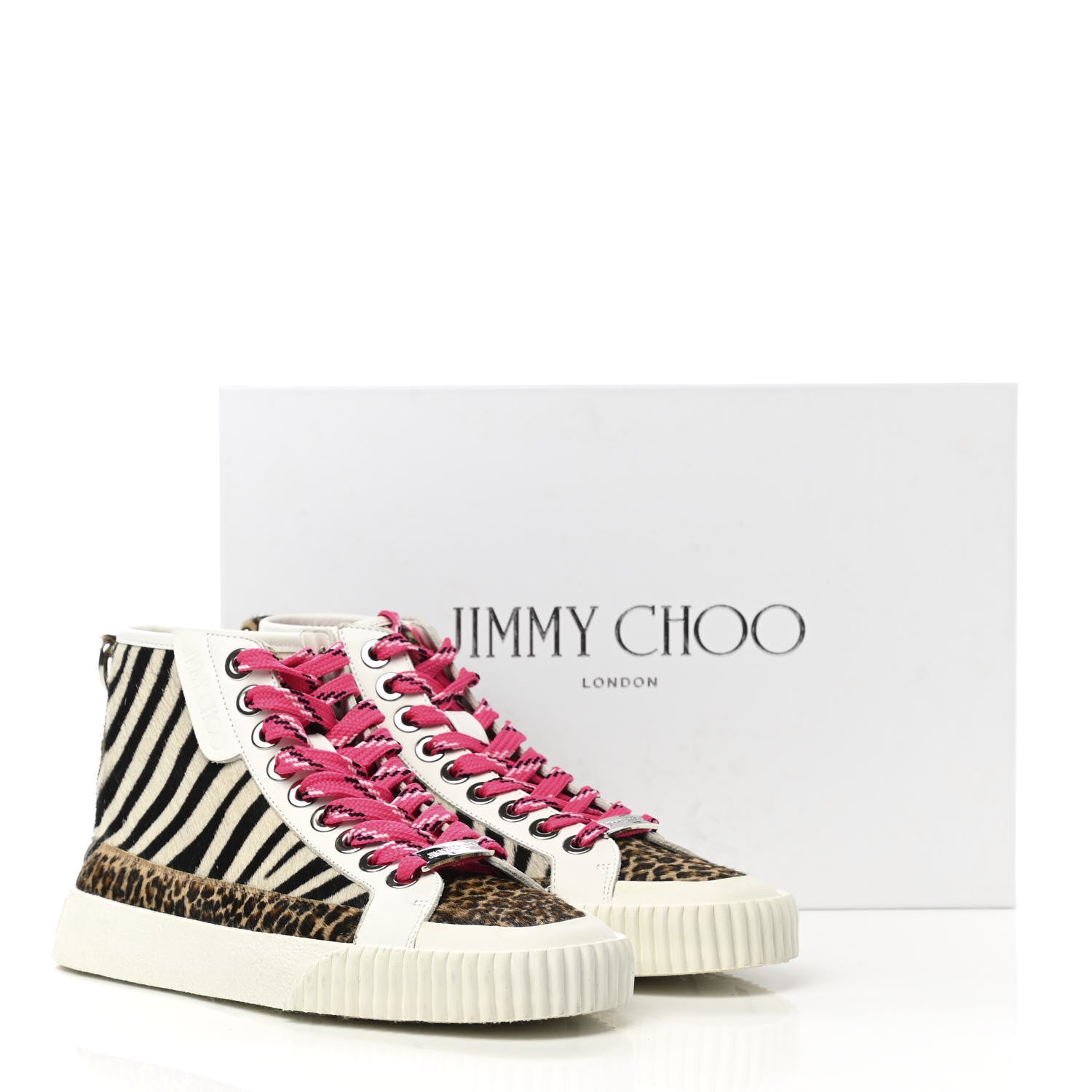 Jimmy Choo Pony Hair Zebra Print Micro Leopard Print Impala High
