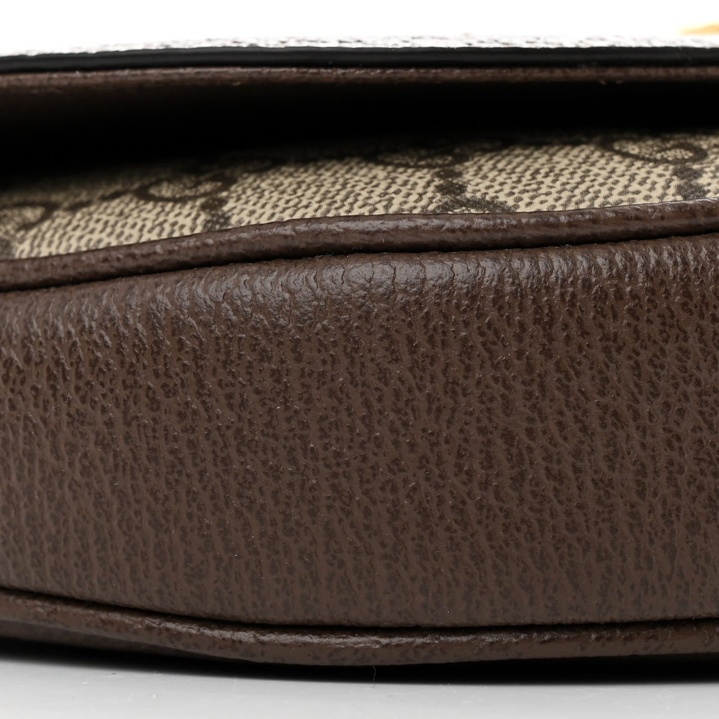 GG Supreme Monogram Textured Dollar Calfskin Web Mini Ophidia Flap Shoulder Bag Beige Ebony New Acero