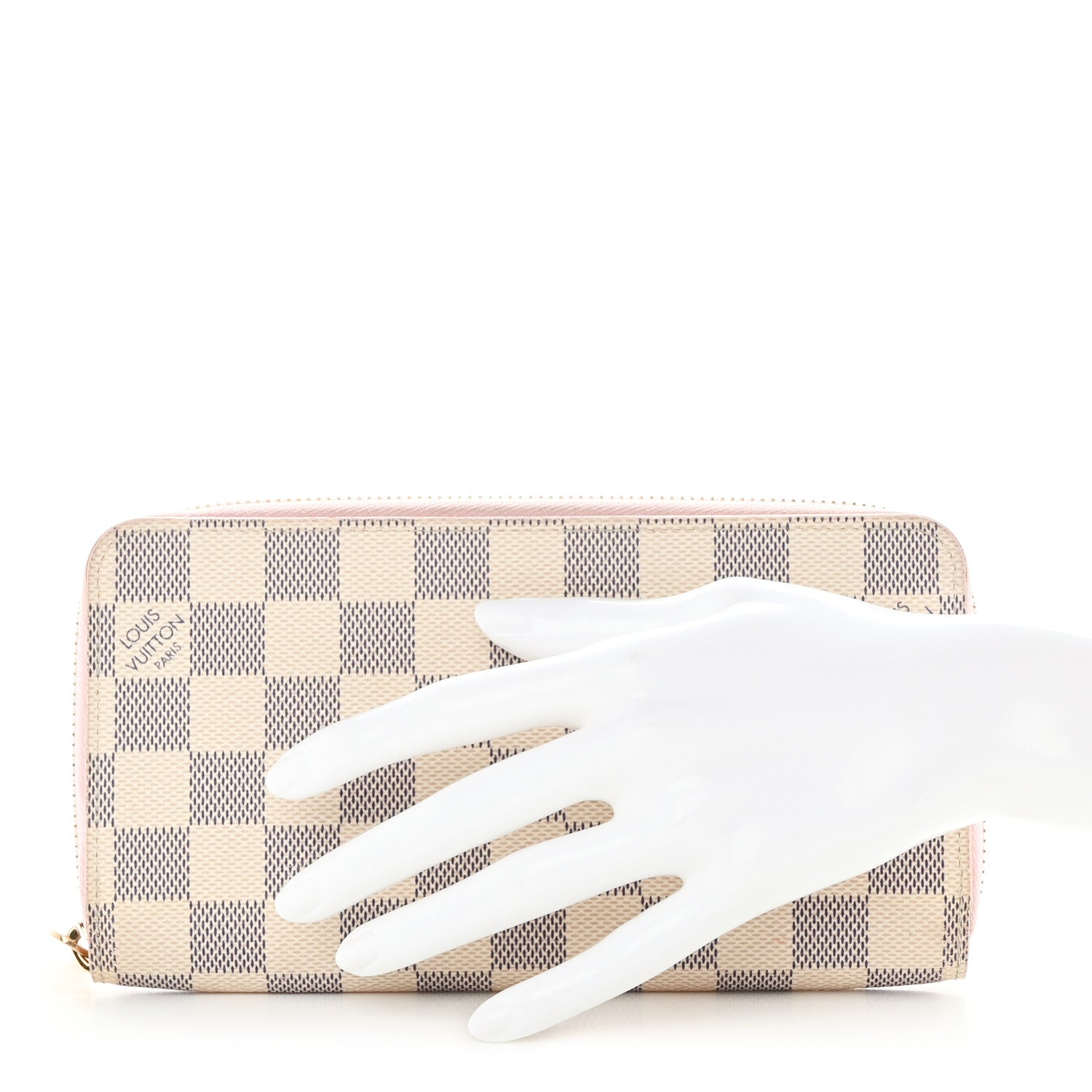 Louis Vuitton Damier Azur Zippy Wallet Rose Ballerine 2 of 9