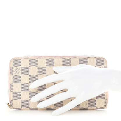 Louis Vuitton Damier Azur Zippy Wallet Rose Ballerine 2 of 9
