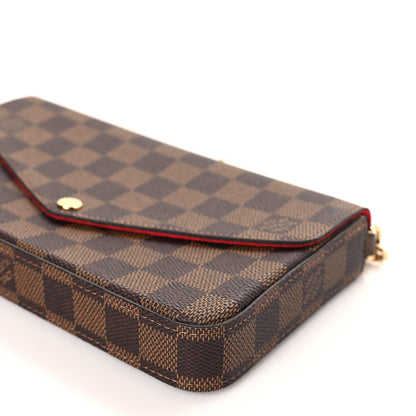 Louis Vuitton Damier Ebene Pochette Felicie Chain Wallet 9 of 9