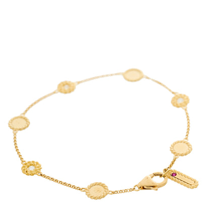 Roberto Coin 18K Yellow Gold Diamond Barooco Station Bracelet 2 of 3