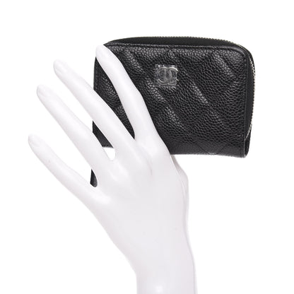 Chanel Caviar Quilted Zip Coin Purse Black 2 of 8