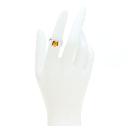 Cartier 18K White Gold Citrine Tank Ring 52 6 2 of 6
