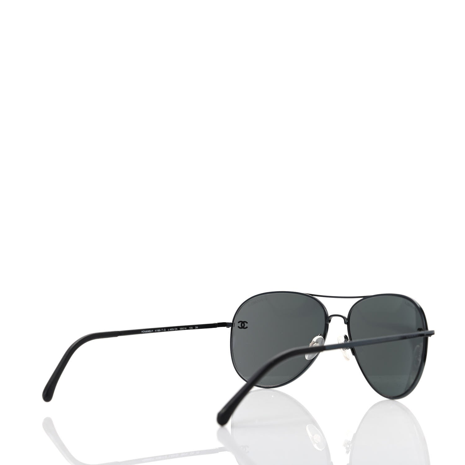 Chanel Metal Aviator CC Sunglasses 4189 T-Q Black 4 of 8