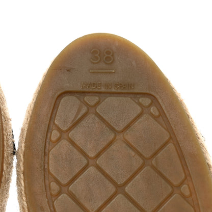 Chanel Cotton Jacquard Grosgrain CC Print Espadrilles 38 Grey Black 6 of 8