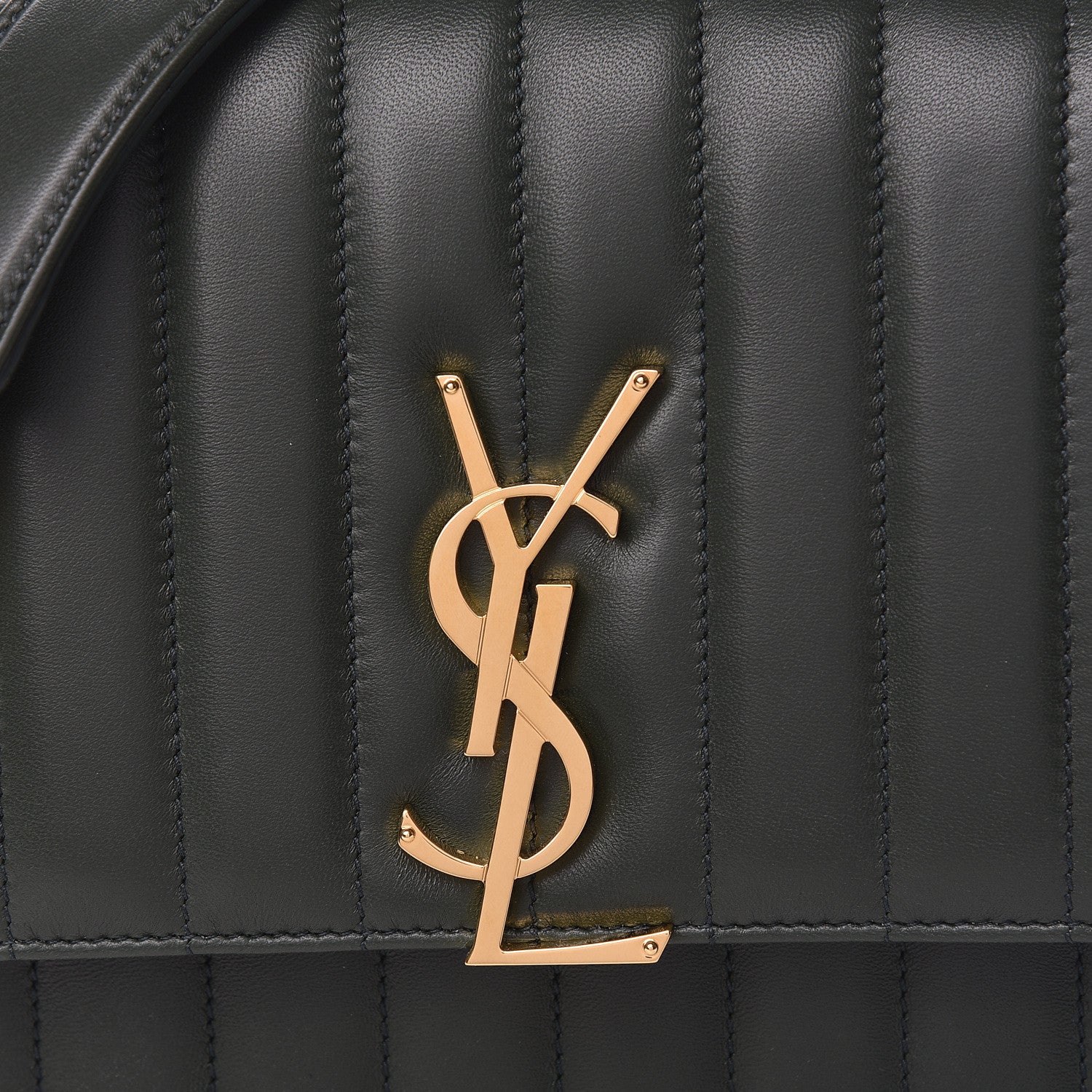 Saint Laurent Lambskin Matelasse Monogram Medium Vicky Chain Bag Algae 8 of 10