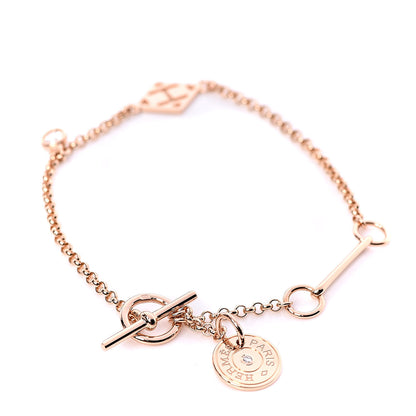 Hermes 18K Rose Gold Diamond Gambade Bracelet ST 3 of 5