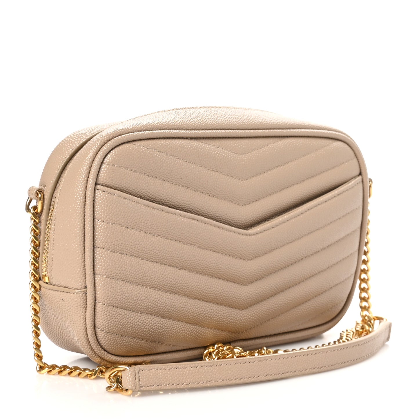 Grain De Poudre Matelasse Monogram Mini Lou Camera Bag Dark Beige