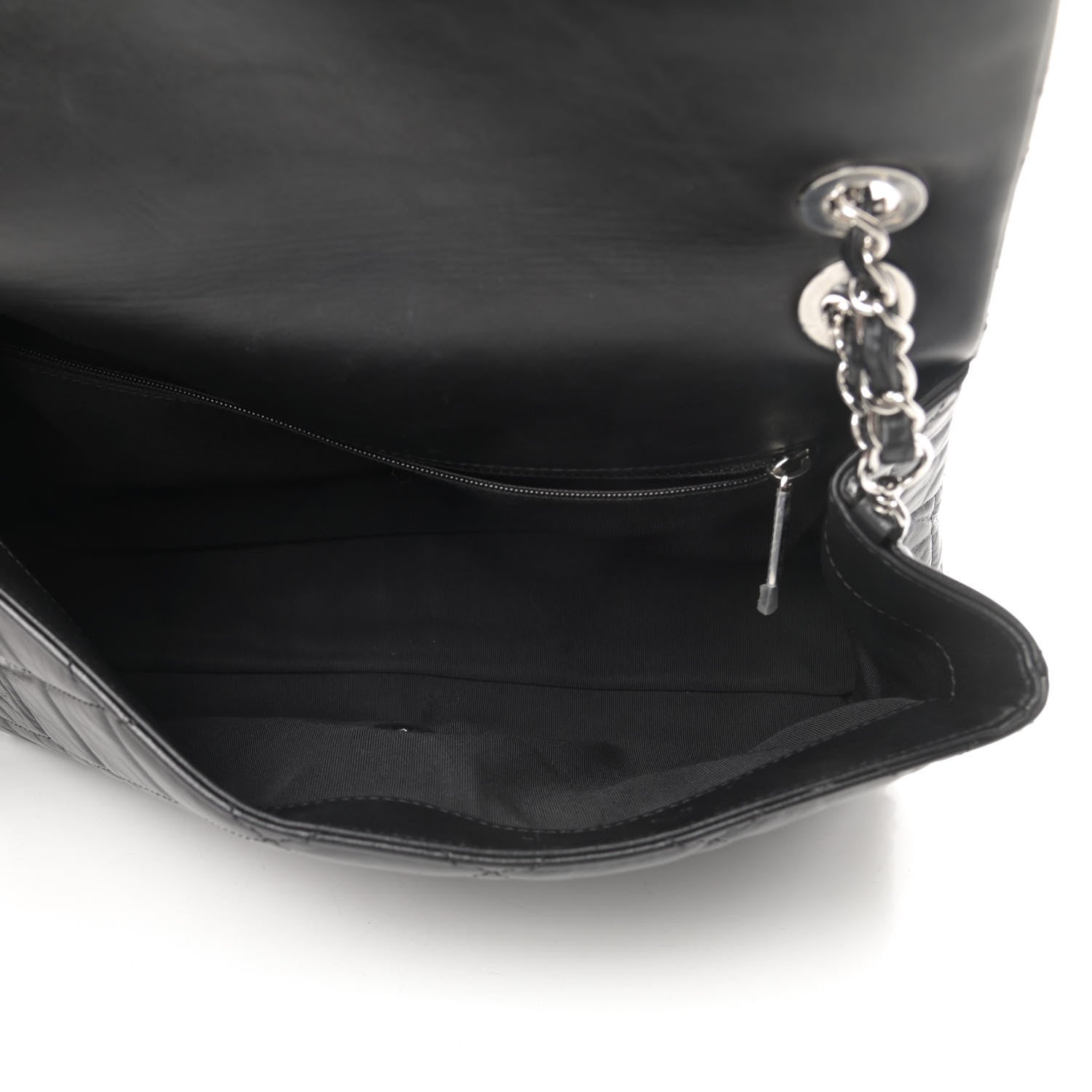 Chanel Crumpled Calfskin Quilted Large Chain All Over Flap Bag Black 5 of 11
