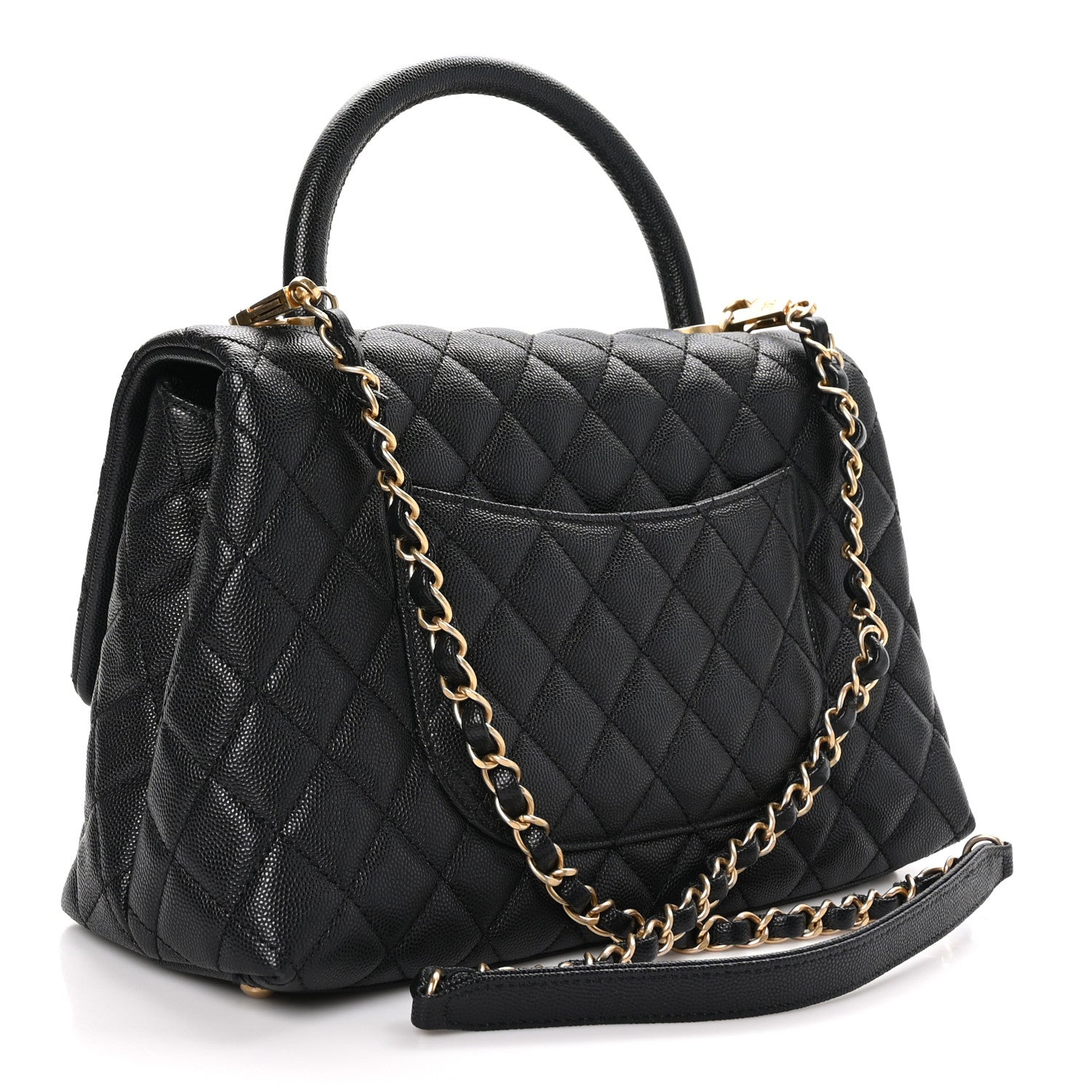 Chanel Caviar Quilted Small Coco Handle Flap Black 3 of 11