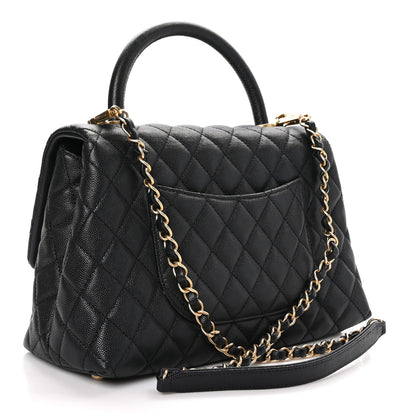 Chanel Caviar Quilted Small Coco Handle Flap Black 3 of 11