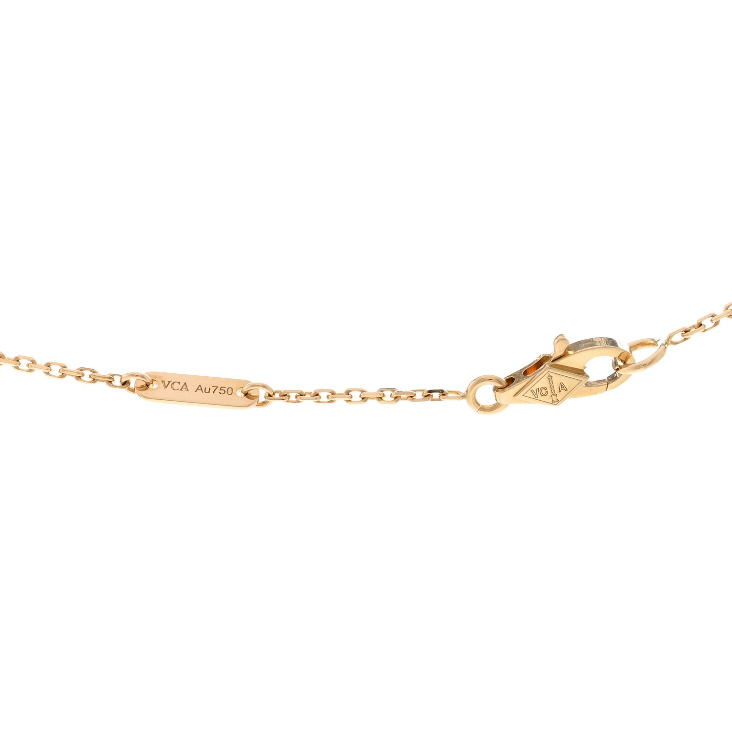 Van Cleef & Arpels 18K Yellow Gold Mother of Pearl Sweet Alhambra Pendant Necklace 4 of 4