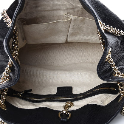 Gucci Pebbled Calfskin Medium Soho Chain Shoulder Bag Black 4 of 11