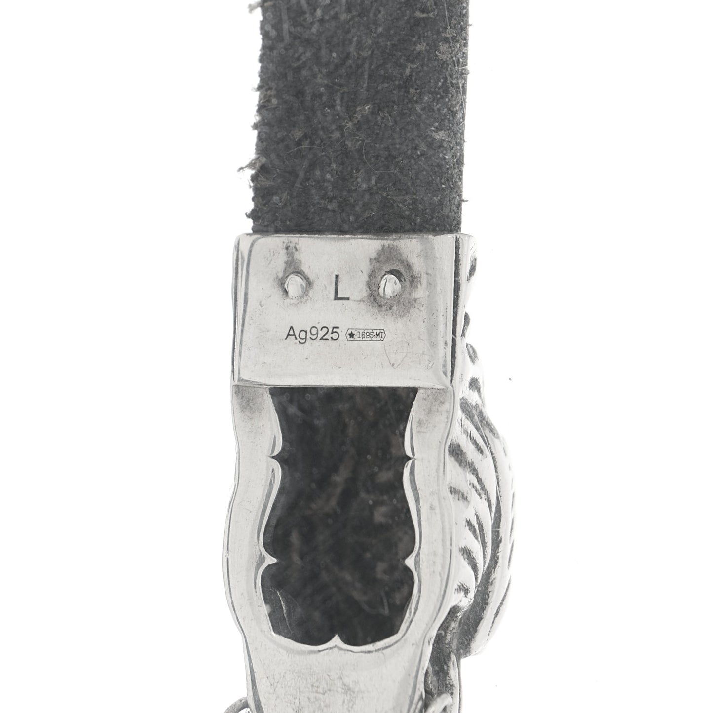 Sterling Silver Calfskin Tigers Head Choker Necklace