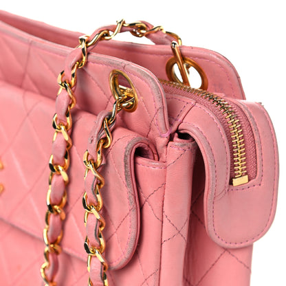 Chanel Lambskin Quilted Pocket Flap Shoulder Bag Pink 38 of 43
