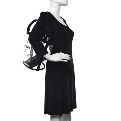 Prada Plexiglass Canapa Small Shopper Tote Black 3 of 14