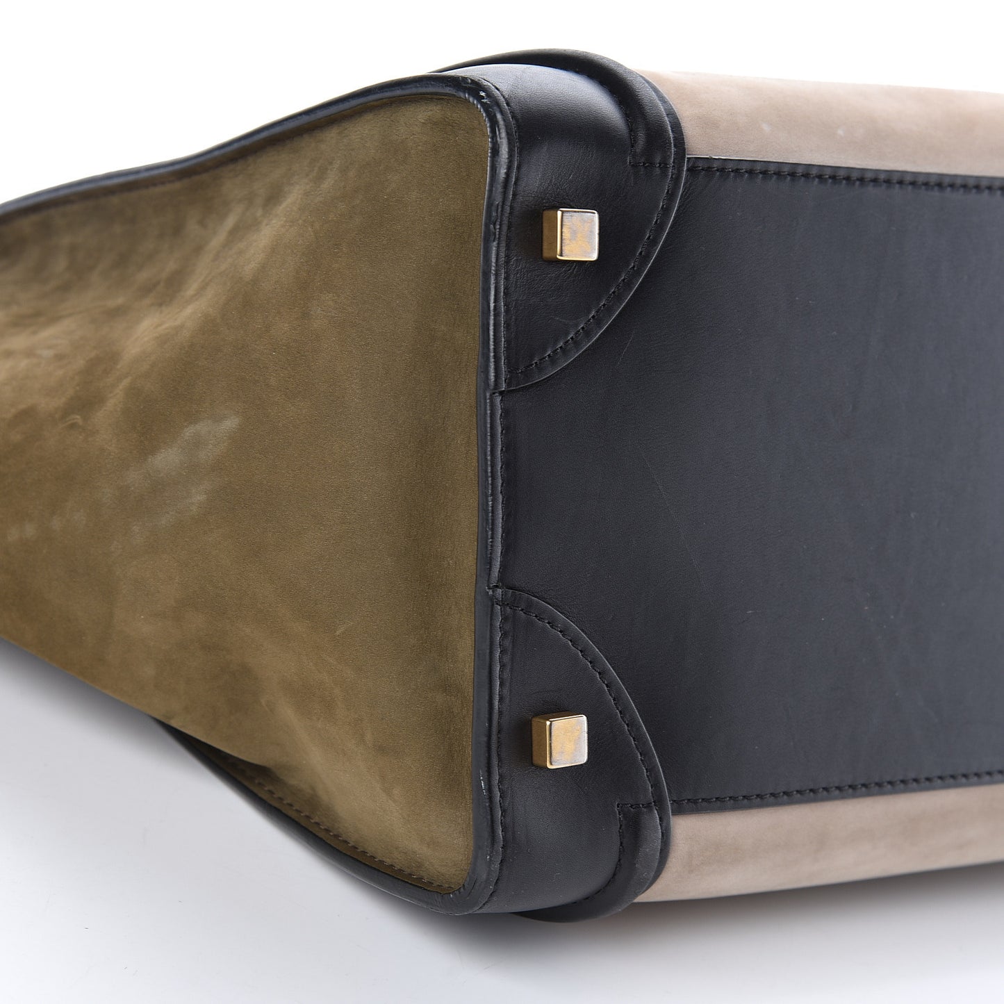 Nubuck Smooth Calfskin Mini Tri-Color Luggage Olive