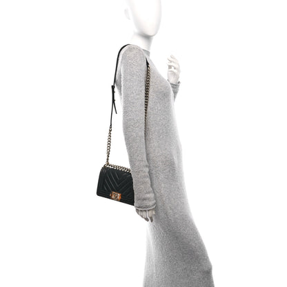 Chanel Lambskin Chevron Quilted Small Boy Flap Black 2 of 10