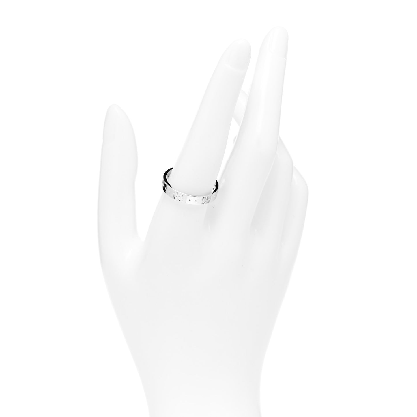 18K White Gold 4mm Icon Thin Band Ring 60 9