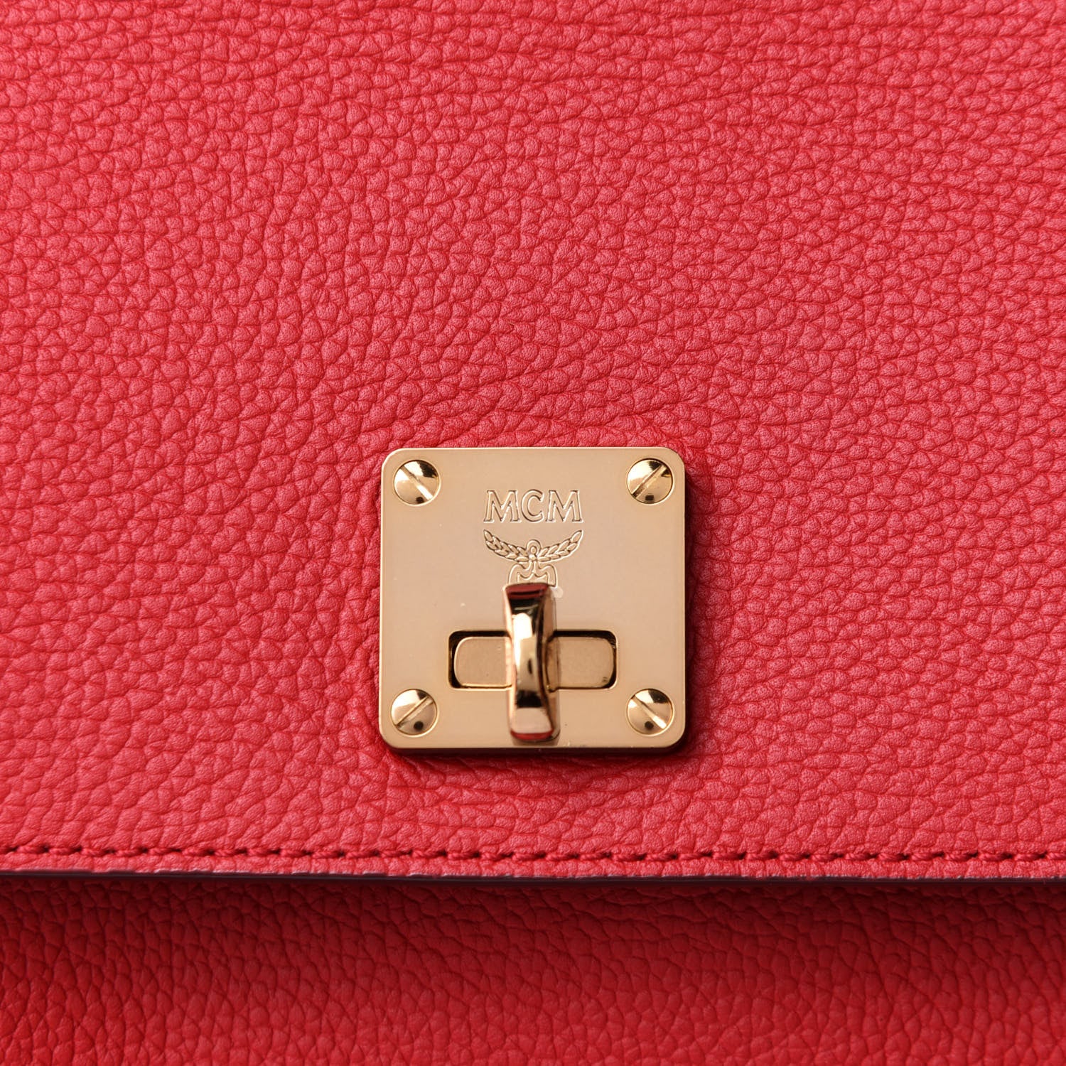 MCM Grained Calfskin Large Milla Convertible Backpack Ruby Red 6 of 11