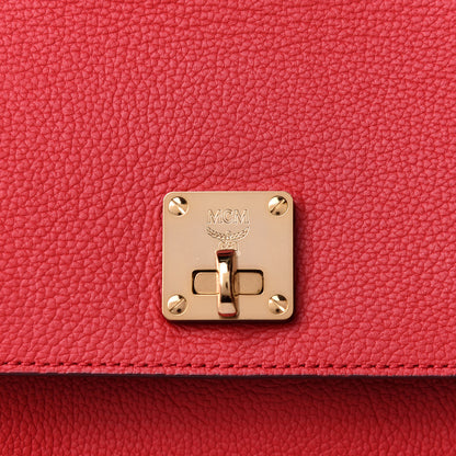 MCM Grained Calfskin Large Milla Convertible Backpack Ruby Red 6 of 11