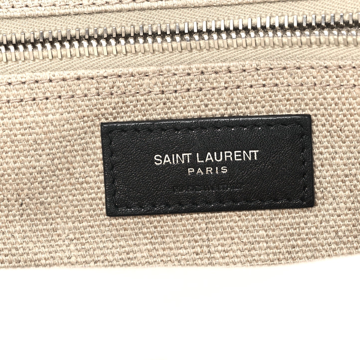Linen Calfskin Small Rive Gauche Tote Greggio Natural