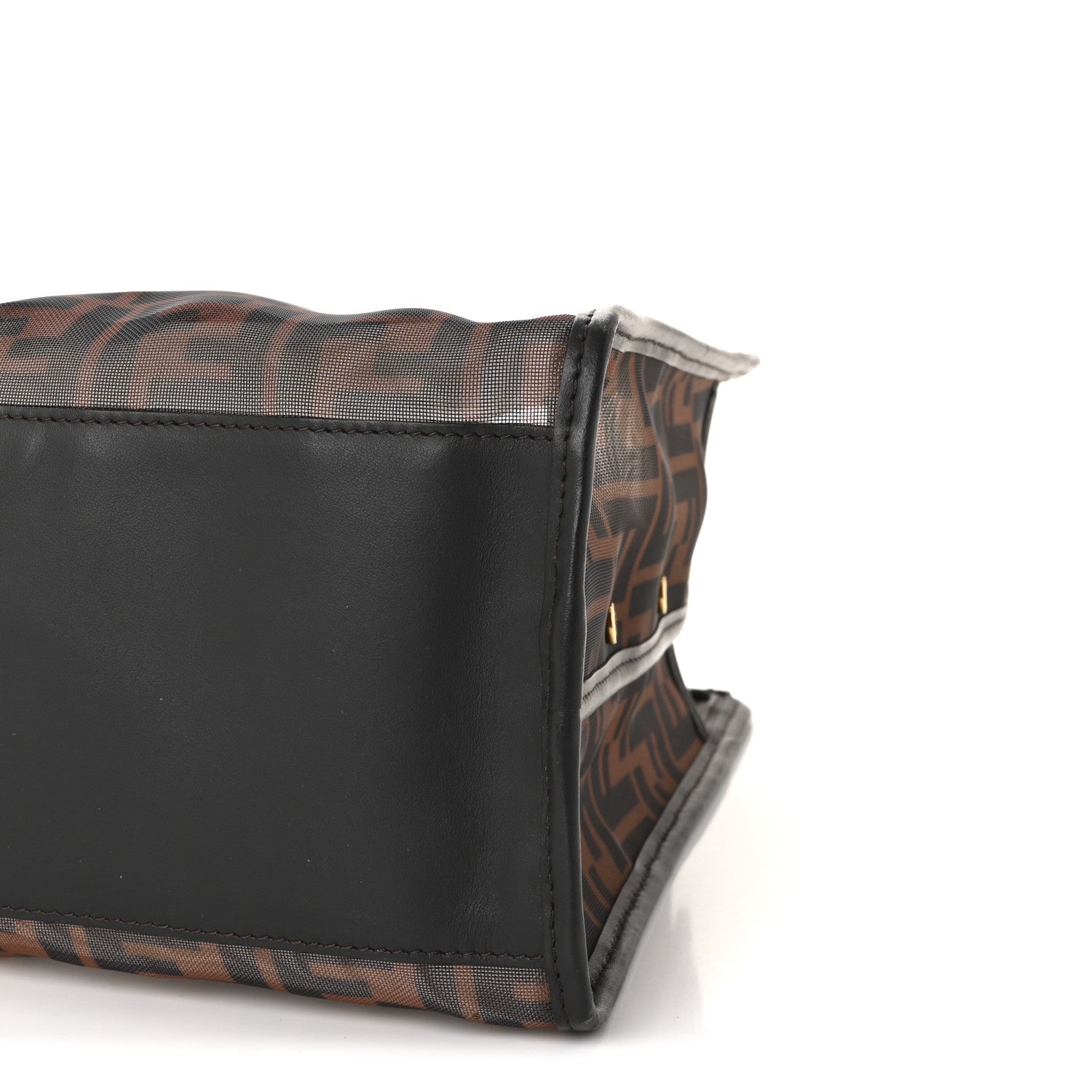 Fendi Mesh Vitello Century FF 1974 Medium Peekaboo Defender Cover Marrone Black Ebano 10 of 10