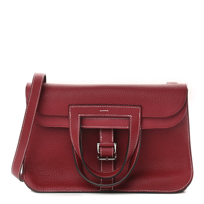 Hermes Taurillon Clemence Halzan 31 GM Rouge Grenat 1 of 10