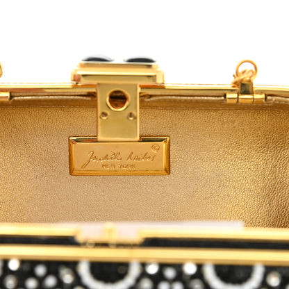 Judith Leiber Swarovski Crystal Minaudiere Clutch Gold Black Multicolor 6 of 9