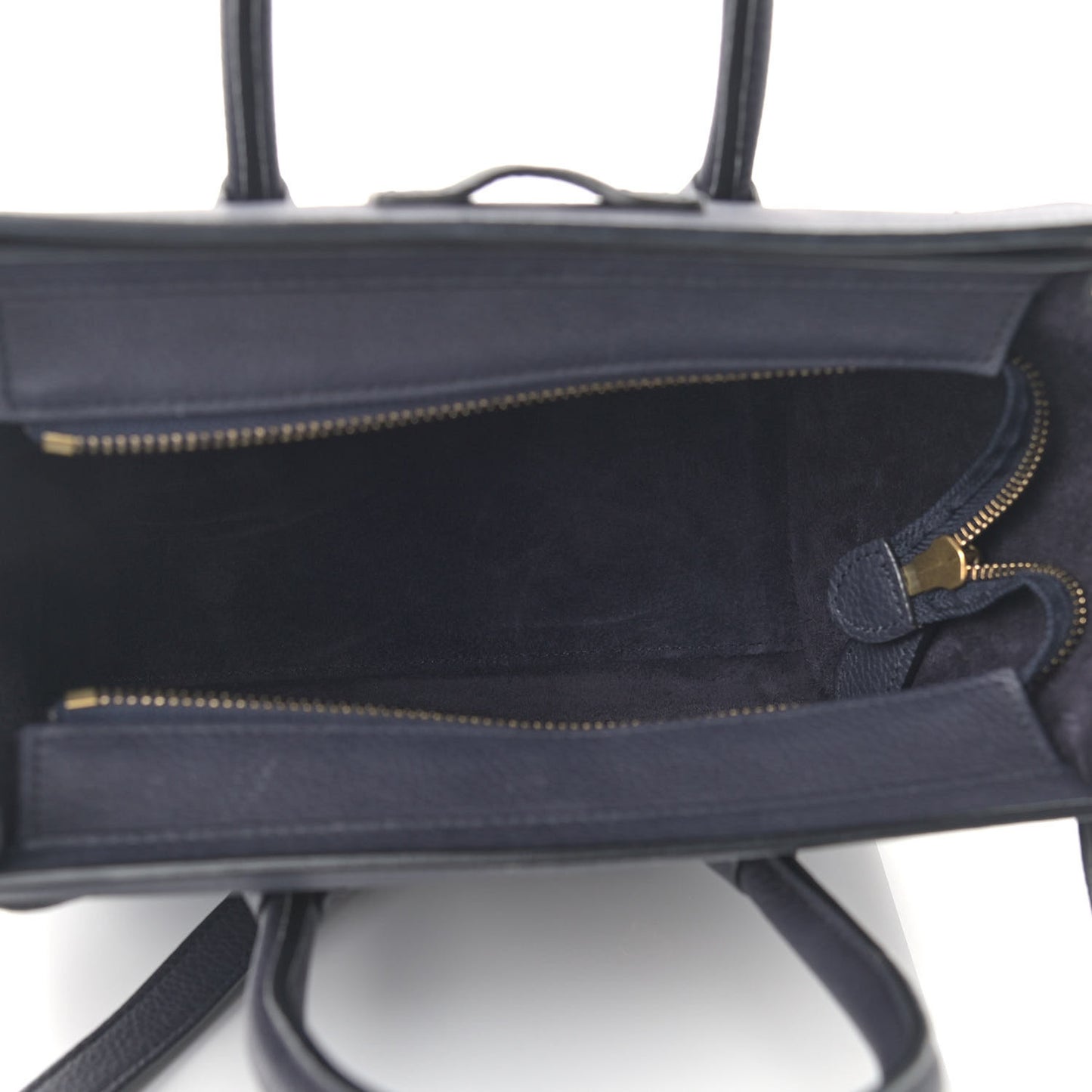 Drummed Calfskin Nano Luggage Navy Blue