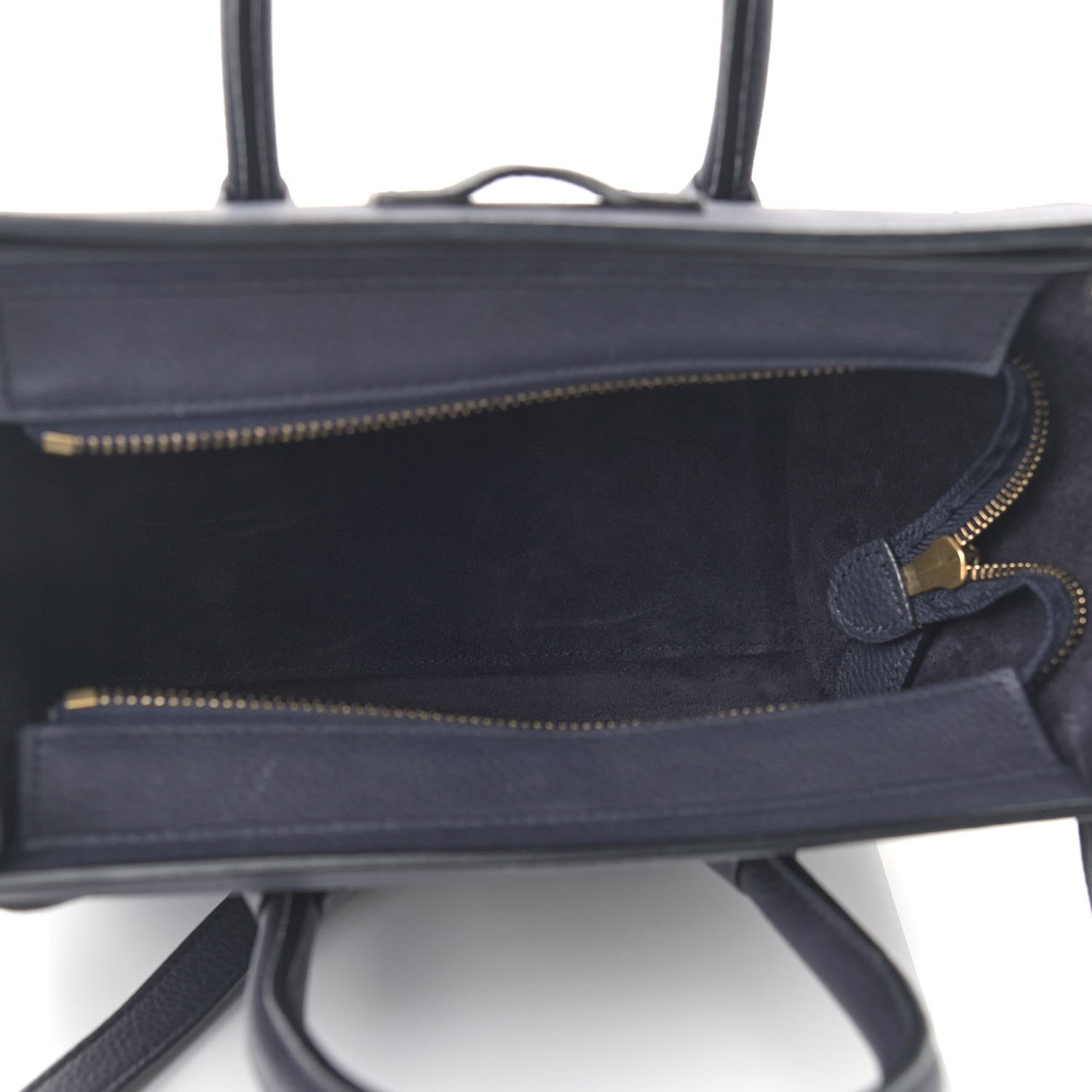 Celine Drummed Calfskin Nano Luggage Navy Blue 7 of 9