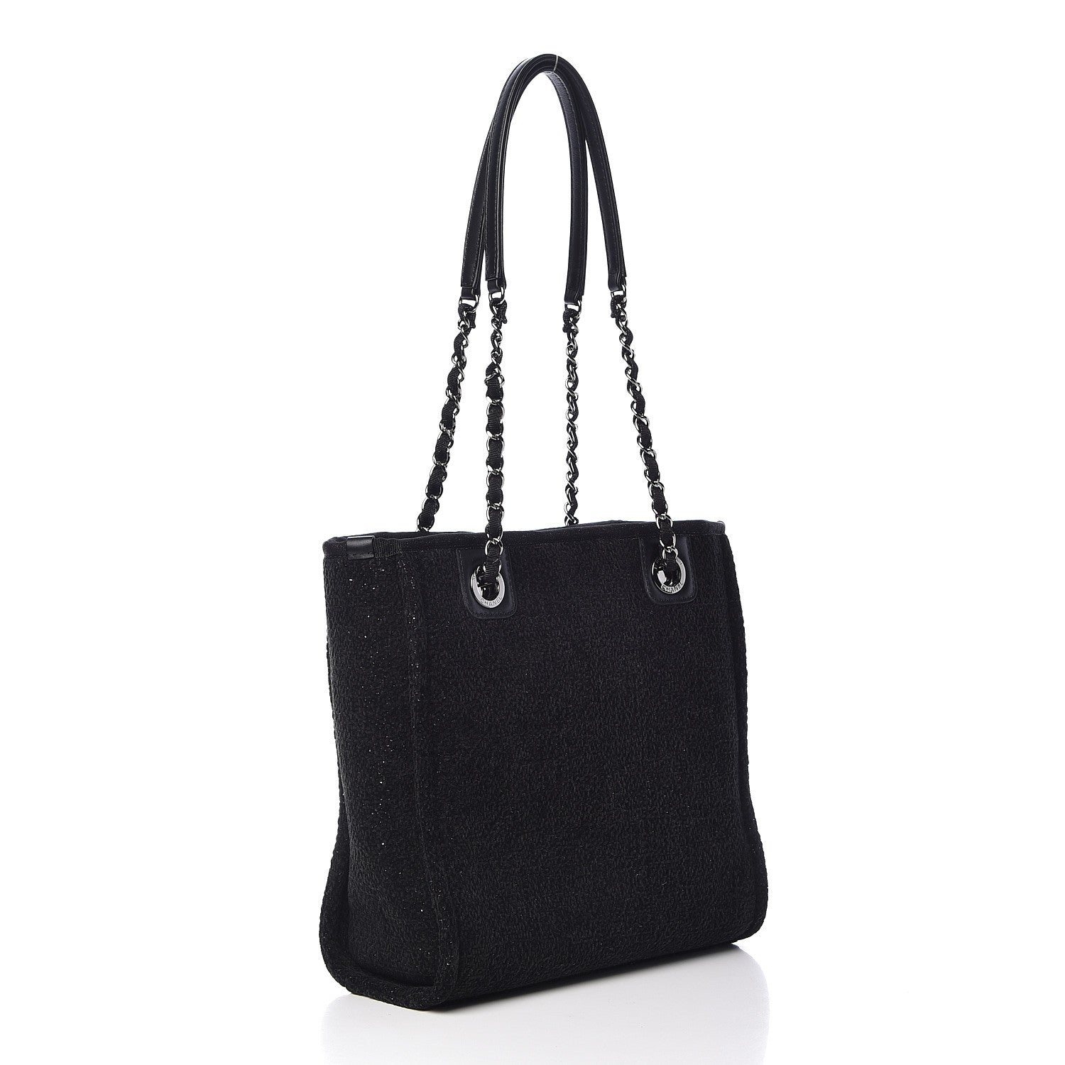 Chanel Lurex Boucle Mini Deauville Tote Black 3 of 10