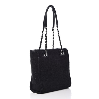 Chanel Lurex Boucle Mini Deauville Tote Black 3 of 10