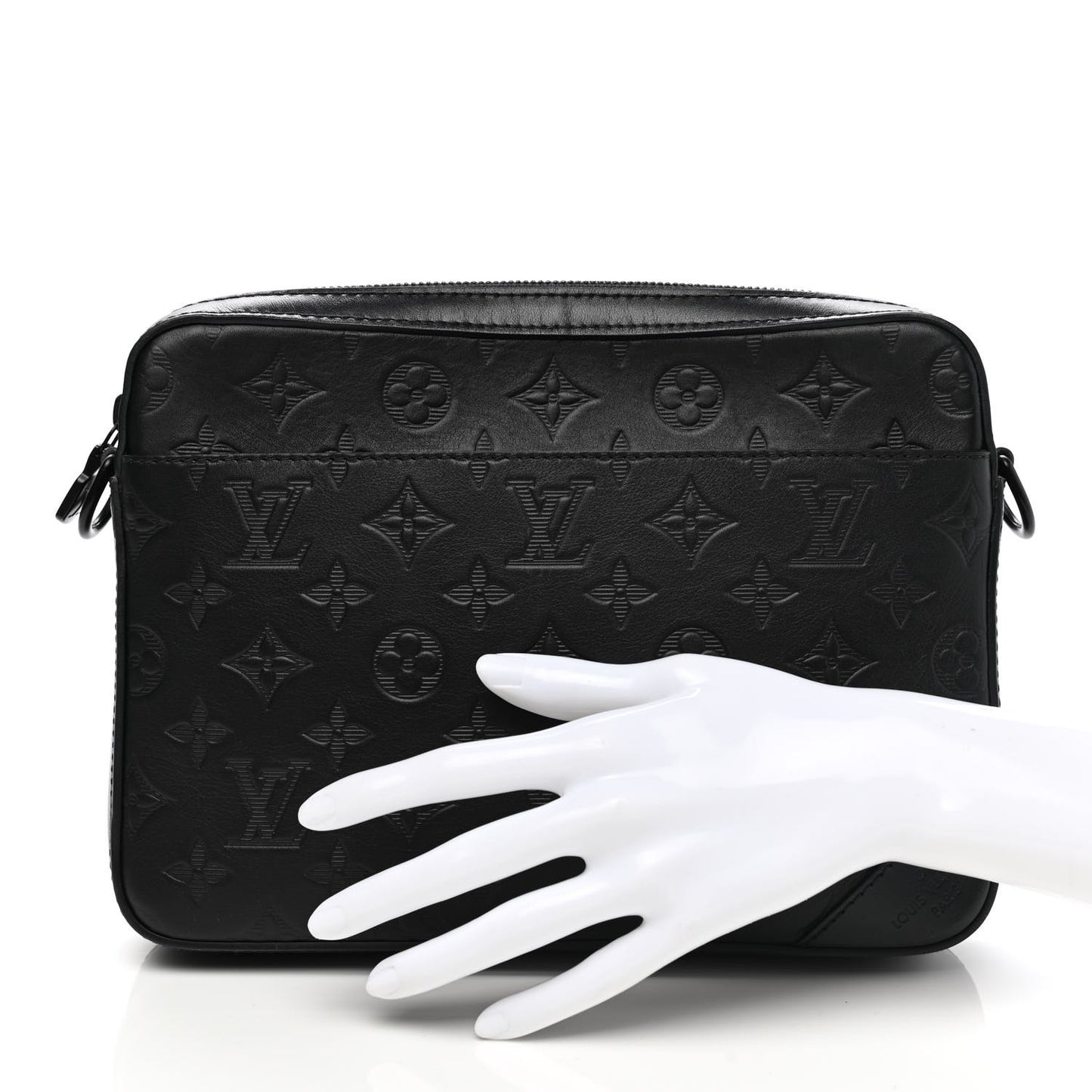 Calfskin Monogram Shadow Duo Messenger Black