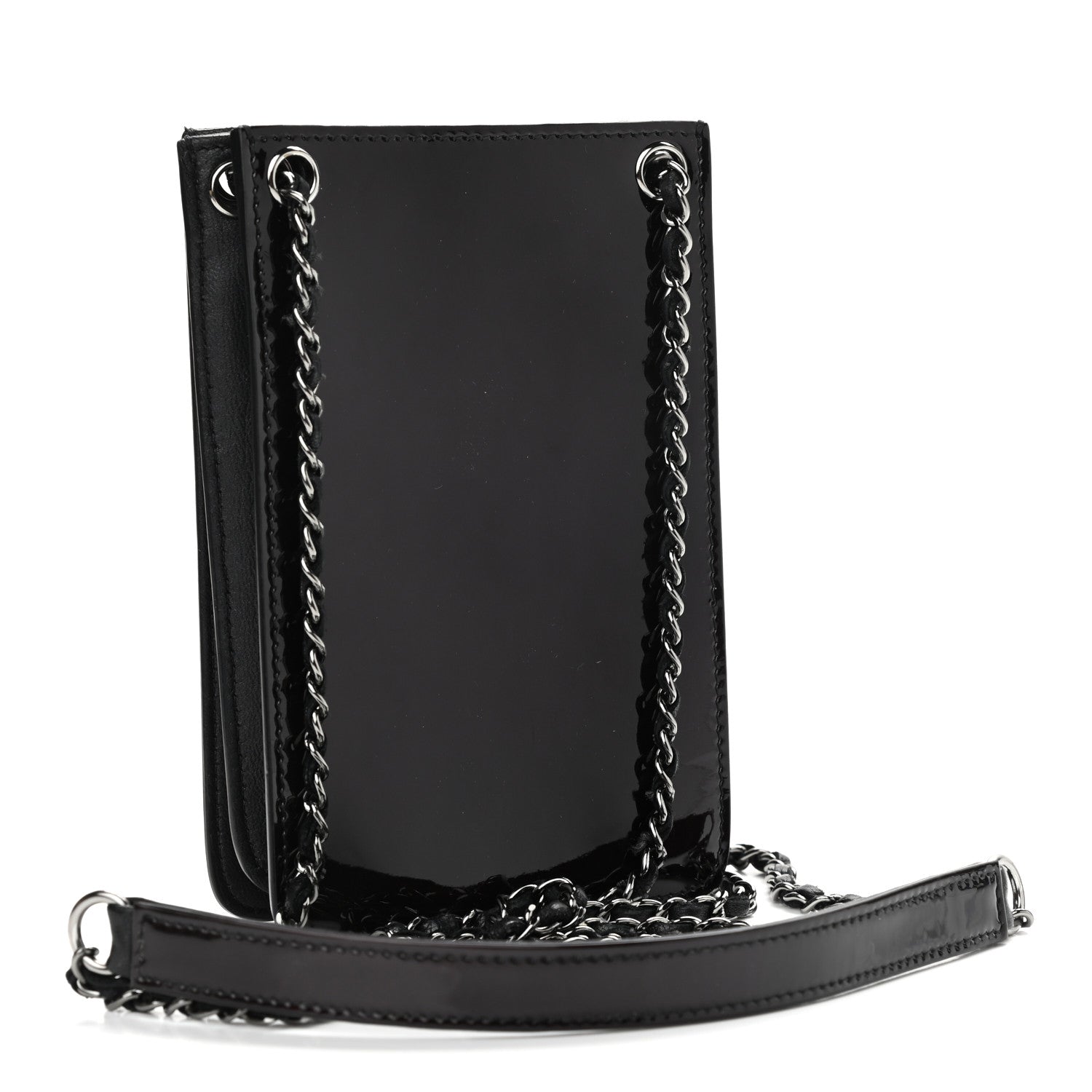 Chanel Patent CC Phone Holder Crossbody Black 3 of 14
