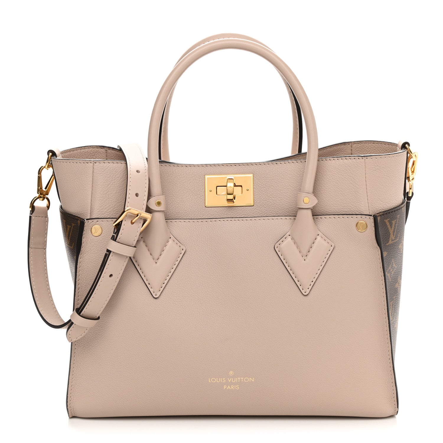 Louis Vuitton Calfskin Monogram On My Side Greige 1 of 10