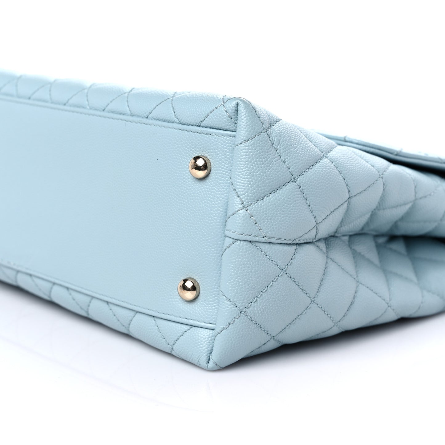 Caviar Quilted Medium Coco Handle Flap Light Blue