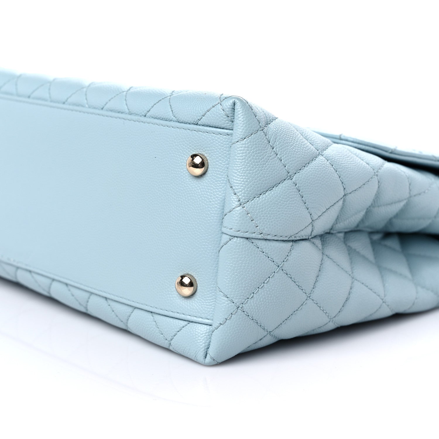 Chanel Caviar Quilted Medium Coco Handle Flap Light Blue 9 of 15