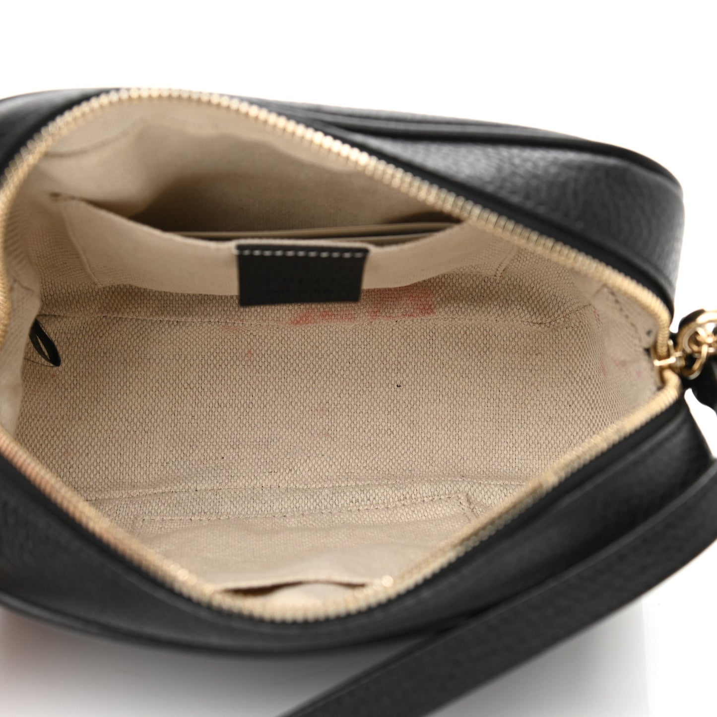 Pebbled Calfskin Small Soho Disco Bag Black