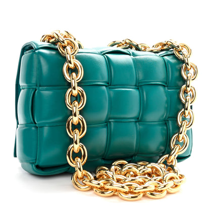 Bottega Veneta Lambskin Maxi Intreccio Padded Chain Cassette Crossbody Bag Mallard 3 of 10